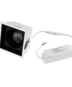 GloboStar® PLUTO-B 60276 Χωνευτό LED Spot Downlight TrimLess Μ10.4xΠ10.4cm 15W 1950lm 38° AC 220-240V IP20 Μ10.4 x Π10.4 x Υ6.5cm - Τετράγωνο - Λευκό με Μαύρο Κάτοπτρο & Anti-Glare HoneyComb - Φυσικό Λευκό 4500K - Bridgelux COB - 5 Years Warranty 13 60276 6