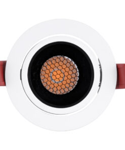 GloboStar® LEO-R 60283 Χωνευτό LED Spot Downlight TrimLess Φ8.5cm 10W 1250lm 38° AC 220-240V IP20 Φ8.5 x Υ6.6cm - Στρόγγυλο - Κινούμενο - Λευκό με Μαύρο Κάτοπτρο & Anti-Glare HoneyComb - Θερμό Λευκό 2700K - Bridgelux COB - 5 Years Warranty 16 60283 7