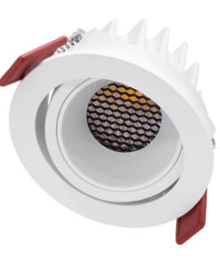 Alternative view of GloboStar® LEO-R 60284 Χωνευτό LED Spot Downlight TrimLess Φ8.5cm 10W 1300lm 38° AC 220-240V IP20 Φ8.5 x Υ6.6cm - Στρόγγυλο - Κινούμενο - Λευκό & Anti-Glare HoneyComb - Φυσικό Λευκό 4500K - Bridgelux COB - 5 Years Warranty