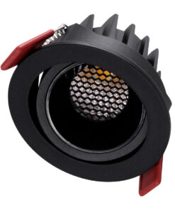 Alternative view of GloboStar® LEO-R 60286 Χωνευτό LED Spot Downlight TrimLess Φ8.5cm 10W 1300lm 38° AC 220-240V IP20 Φ8.5 x Υ6.6cm - Στρόγγυλο - Κινούμενο - Μαύρο & Anti-Glare HoneyComb - Φυσικό Λευκό 4500K - Bridgelux COB - 5 Years Warranty
