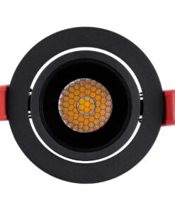 GloboStar® LEO-R 60286 Χωνευτό LED Spot Downlight TrimLess Φ8.5cm 10W 1300lm 38° AC 220-240V IP20 Φ8.5 x Υ6.6cm - Στρόγγυλο - Κινούμενο - Μαύρο & Anti-Glare HoneyComb - Φυσικό Λευκό 4500K - Bridgelux COB - 5 Years Warranty 16 60286 7