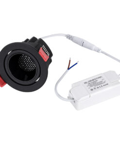 GloboStar® LEO-R 60286 Χωνευτό LED Spot Downlight TrimLess Φ8.5cm 10W 1300lm 38° AC 220-240V IP20 Φ8.5 x Υ6.6cm - Στρόγγυλο - Κινούμενο - Μαύρο & Anti-Glare HoneyComb - Φυσικό Λευκό 4500K - Bridgelux COB - 5 Years Warranty 17 60286 8