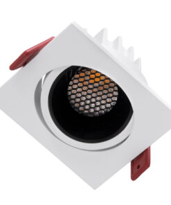 Alternative view of GloboStar® LEO-SQ 60289 Χωνευτό LED Spot Downlight TrimLess Μ8.5xΠ8.5cm 10W 1250lm 38° AC 220-240V IP20 Μ8.5 x Π8.5 x Υ6.6cm - Τετράγωνο - Κινούμενο - Λευκό με Μαύρο Κάτοπτρο & Anti-Glare HoneyComb - Θερμό Λευκό 2700K - Bridgelux COB - 5 Years Warranty