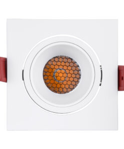GloboStar® LEO-SQ 60290 Χωνευτό LED Spot Downlight TrimLess Μ8.5xΠ8.5cm 10W 1300lm 38° AC 220-240V IP20 Μ8.5 x Π8.5 x Υ6.6cm - Τετράγωνο - Κινούμενο - Λευκό & Anti-Glare HoneyComb - Φυσικό Λευκό 4500K - Bridgelux COB - 5 Years Warranty 16 60290 7