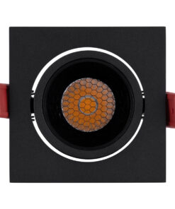 GloboStar® LEO-SQ 60292 Χωνευτό LED Spot Downlight TrimLess Μ8.5xΠ8.5cm 10W 1300lm 38° AC 220-240V IP20 Μ8.5 x Π8.5 x Υ6.6cm - Τετράγωνο - Κινούμενο - Μαύρο & Anti-Glare HoneyComb - Φυσικό Λευκό 4500K - Bridgelux COB - 5 Years Warranty 16 60292 7