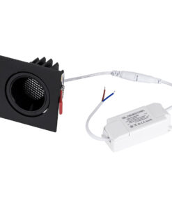 GloboStar® LEO-SQ 60292 Χωνευτό LED Spot Downlight TrimLess Μ8.5xΠ8.5cm 10W 1300lm 38° AC 220-240V IP20 Μ8.5 x Π8.5 x Υ6.6cm - Τετράγωνο - Κινούμενο - Μαύρο & Anti-Glare HoneyComb - Φυσικό Λευκό 4500K - Bridgelux COB - 5 Years Warranty 17 60292 8