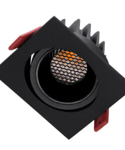 Alternative view of GloboStar® LEO-SQ 60293 Χωνευτό LED Spot Downlight TrimLess Μ8.5xΠ8.5cm 10W 1250lm 38° AC 220-240V IP20 Μ8.5 x Π8.5 x Υ6.6cm - Τετράγωνο - Κινούμενο - Μαύρο & Anti-Glare HoneyComb - Θερμό Λευκό 2700K - Bridgelux COB - 5 Years Warranty