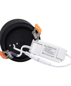 GloboStar® OMEGA-R 60297 Χωνευτό LED Spot Downlight TrimLess Φ10cm 12W 1500lm 36° AC 220-240V IP20 Φ10 x Υ8.2cm - Στρόγγυλο - Μαύρο - Θερμό Λευκό 2700K - Bridgelux COB - 5 Years Warranty 25 60297 12