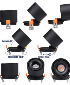 GloboStar® OMEGA-R 60297 Χωνευτό LED Spot Downlight TrimLess Φ10cm 12W 1500lm 36° AC 220-240V IP20 Φ10 x Υ8.2cm - Στρόγγυλο - Μαύρο - Θερμό Λευκό 2700K - Bridgelux COB - 5 Years Warranty 16 60297 3