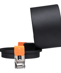 GloboStar® OMEGA-R 60297 Χωνευτό LED Spot Downlight TrimLess Φ10cm 12W 1500lm 36° AC 220-240V IP20 Φ10 x Υ8.2cm - Στρόγγυλο - Μαύρο - Θερμό Λευκό 2700K - Bridgelux COB - 5 Years Warranty 19 60297 6