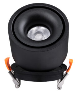 GloboStar® OMEGA-R 60297 Χωνευτό LED Spot Downlight TrimLess Φ10cm 12W 1500lm 36° AC 220-240V IP20 Φ10 x Υ8.2cm - Στρόγγυλο - Μαύρο - Θερμό Λευκό 2700K - Bridgelux COB - 5 Years Warranty 21 60297 8