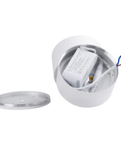 GloboStar® OMEGA-S 60299 Επιφανειακό LED Spot Downlight Φ10cm 12W 1500lm 36° AC 220-240V IP20 Φ10 x Υ10.5cm - Στρόγγυλο - Λευκό - Θερμό Λευκό 2700K - Bridgelux COB - 5 Years Warranty 21 60299 10