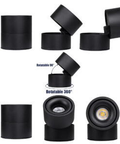 GloboStar® OMEGA-S 60300 Επιφανειακό LED Spot Downlight Φ10cm 12W 1560lm 36° AC 220-240V IP20 Φ10 x Υ10.5cm - Στρόγγυλο - Μαύρο - Φυσικό Λευκό 4500K - Bridgelux COB - 5 Years Warranty 14 60300 3