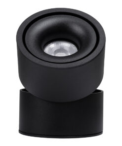 GloboStar® OMEGA-S 60300 Επιφανειακό LED Spot Downlight Φ10cm 12W 1560lm 36° AC 220-240V IP20 Φ10 x Υ10.5cm - Στρόγγυλο - Μαύρο - Φυσικό Λευκό 4500K - Bridgelux COB - 5 Years Warranty 18 60300 7