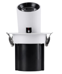 GloboStar® VIRGO-S 60303 Χωνευτό LED Spot Downlight TrimLess Φ9cm 7W 875lm 36° AC 220-240V IP20 Φ9cm x Υ9cm - Στρόγγυλο - Λευκό με Μαύρο Κάτοπτρο - Θερμό Λευκό 2700K - Bridgelux COB - 5 Years Warranty 25 60303 10