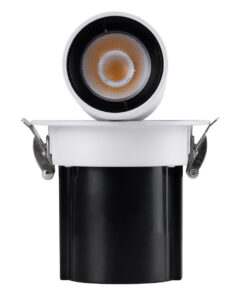 GloboStar® VIRGO-S 60303 Χωνευτό LED Spot Downlight TrimLess Φ9cm 7W 875lm 36° AC 220-240V IP20 Φ9cm x Υ9cm - Στρόγγυλο - Λευκό με Μαύρο Κάτοπτρο - Θερμό Λευκό 2700K - Bridgelux COB - 5 Years Warranty 26 60303 11