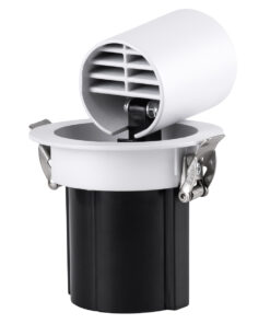 GloboStar® VIRGO-S 60303 Χωνευτό LED Spot Downlight TrimLess Φ9cm 7W 875lm 36° AC 220-240V IP20 Φ9cm x Υ9cm - Στρόγγυλο - Λευκό με Μαύρο Κάτοπτρο - Θερμό Λευκό 2700K - Bridgelux COB - 5 Years Warranty 27 60303 12