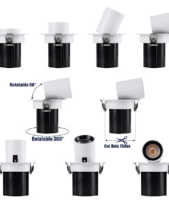 GloboStar® VIRGO-S 60303 Χωνευτό LED Spot Downlight TrimLess Φ9cm 7W 875lm 36° AC 220-240V IP20 Φ9cm x Υ9cm - Στρόγγυλο - Λευκό με Μαύρο Κάτοπτρο - Θερμό Λευκό 2700K - Bridgelux COB - 5 Years Warranty 18 60303 3