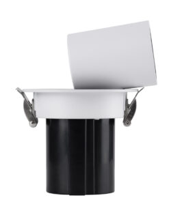 GloboStar® VIRGO-S 60303 Χωνευτό LED Spot Downlight TrimLess Φ9cm 7W 875lm 36° AC 220-240V IP20 Φ9cm x Υ9cm - Στρόγγυλο - Λευκό με Μαύρο Κάτοπτρο - Θερμό Λευκό 2700K - Bridgelux COB - 5 Years Warranty 23 60303 8