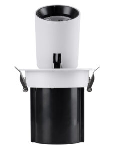 GloboStar® VIRGO-M 60306 Χωνευτό LED Spot Downlight TrimLess Φ11cm 12W 1560lm 36° AC 220-240V IP20 Φ11cm x Υ11.5cm - Στρόγγυλο - Λευκό με Μαύρο Κάτοπτρο - Φυσικό Λευκό 4500K - Bridgelux COB - 5 Years Warranty 25 60306 10