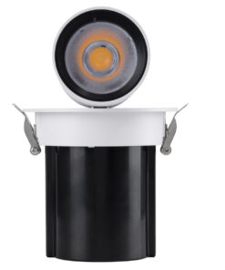 GloboStar® VIRGO-M 60306 Χωνευτό LED Spot Downlight TrimLess Φ11cm 12W 1560lm 36° AC 220-240V IP20 Φ11cm x Υ11.5cm - Στρόγγυλο - Λευκό με Μαύρο Κάτοπτρο - Φυσικό Λευκό 4500K - Bridgelux COB - 5 Years Warranty 26 60306 11