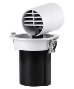 GloboStar® VIRGO-M 60306 Χωνευτό LED Spot Downlight TrimLess Φ11cm 12W 1560lm 36° AC 220-240V IP20 Φ11cm x Υ11.5cm - Στρόγγυλο - Λευκό με Μαύρο Κάτοπτρο - Φυσικό Λευκό 4500K - Bridgelux COB - 5 Years Warranty 27 60306 12