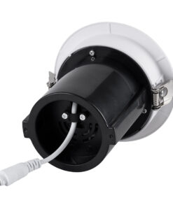 GloboStar® VIRGO-M 60306 Χωνευτό LED Spot Downlight TrimLess Φ11cm 12W 1560lm 36° AC 220-240V IP20 Φ11cm x Υ11.5cm - Στρόγγυλο - Λευκό με Μαύρο Κάτοπτρο - Φυσικό Λευκό 4500K - Bridgelux COB - 5 Years Warranty 28 60306 13