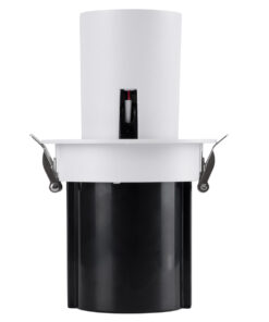 GloboStar® VIRGO-M 60306 Χωνευτό LED Spot Downlight TrimLess Φ11cm 12W 1560lm 36° AC 220-240V IP20 Φ11cm x Υ11.5cm - Στρόγγυλο - Λευκό με Μαύρο Κάτοπτρο - Φυσικό Λευκό 4500K - Bridgelux COB - 5 Years Warranty 24 60306 9