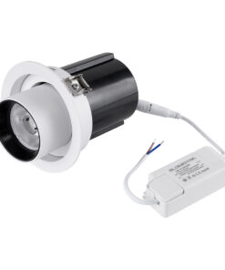 GloboStar® VIRGO-M 60307 Χωνευτό LED Spot Downlight TrimLess Φ11cm 12W 1500lm 36° AC 220-240V IP20 Φ11cm x Υ11.5cm - Στρόγγυλο - Λευκό με Μαύρο Κάτοπτρο - Θερμό Λευκό 2700K - Bridgelux COB - 5 Years Warranty 29 60307 14