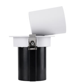 GloboStar® VIRGO-M 60307 Χωνευτό LED Spot Downlight TrimLess Φ11cm 12W 1500lm 36° AC 220-240V IP20 Φ11cm x Υ11.5cm - Στρόγγυλο - Λευκό με Μαύρο Κάτοπτρο - Θερμό Λευκό 2700K - Bridgelux COB - 5 Years Warranty 22 60307 7