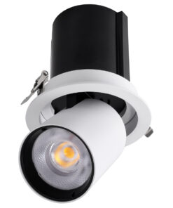 Alternative view of GloboStar® VIRGO-B 60310 Χωνευτό LED Spot Downlight TrimLess Φ13.5cm 20W 2600lm 36° AC 220-240V IP20 Φ13.5cm x Υ14cm - Στρόγγυλο - Λευκό με Μαύρο Κάτοπτρο - Φυσικό Λευκό 4500K - Bridgelux COB - 5 Years Warranty