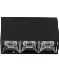 GloboStar® LUMINAR SUPERIOR 60325 Επιφανειακό LED Spot Downlight TrimLess 12W 1620lm 36° AC 220-240V IP20 Μ11.8 x Π4.2 x Υ6.6cm - Μαύρο με Κάτοπτρο Χρωμίου - Θερμό Λευκό 2700K - Bridgelux High Lumen Chip Gen2 - TÜV Certified Driver - 5 Years Warranty 12 60325 3