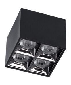 GloboStar® LUMINAR SUPERIOR 60332 Επιφανειακό LED Spot Downlight TrimLess 14W 1960lm 36° AC 220-240V IP20 Μ8.2 x Π8.2 x Υ6.6cm - Μαύρο με Κάτοπτρο Χρωμίου - Φυσικό Λευκό 4500K - Bridgelux High Lumen Chip Gen2 - TÜV Certified Driver - 5 Years Warranty 10 60332 2