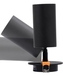 Alternative view of GLOBOSTAR® LEO 60350 Χωνευτό Κινούμενο Φωτιστικό Downlight Σποτ με Ντουί 1 x GU10 90° AC 220-240V IP20 - Μαύρο Ματ - Μ9 x Π9 x Υ17cm / Q7cm