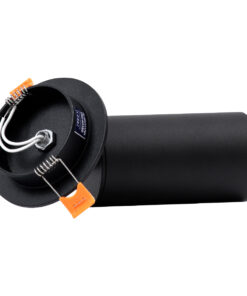 GLOBOSTAR® LEO 60350 Χωνευτό Κινούμενο Φωτιστικό Downlight Σποτ με Ντουί 1 x GU10 90° AC 220-240V IP20 - Μαύρο Ματ - Μ9 x Π9 x Υ17cm / Q7cm 15 60350 8