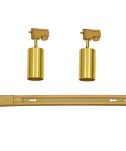 GloboStar® LEO 60358 Μοντέρνο Φωτιστικό Οροφής Ράγα Δίφωτο 2 x GU10 IP20 Χρυσό Αλουμίνιο - Μ50.5 x Π6 x Υ20cm - 5 Χρόνια Εγγύηση 13 60358 8