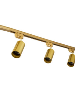 GloboStar® LEO 60359 Μοντέρνο Φωτιστικό Οροφής Ράγα Τρίφωτο 3 x GU10 IP20 Χρυσό Αλουμίνιο - Μ100 x Π6 x Υ20cm - 5 Χρόνια Εγγύηση 10 60359 4