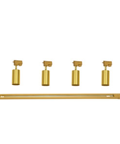 GloboStar® LEO 60360 Μοντέρνο Φωτιστικό Οροφής Ράγα Πολύφωτο 4 x GU10 IP20 Χρυσό Αλουμίνιο - Μ100 x Π6 x Υ20cm - 5 Χρόνια Εγγύηση 14 60360 8