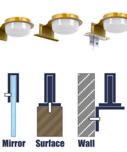 GloboStar® KIARA 60401 Μοντέρνο Φωτιστικό Τοίχου - Απλίκα Καθρέπτη Μπάνιου με 3 Τρόπους Τοποθέτησης LED 5W 560lm 120° AC 220-240V IP44 Μ10 x Π13 x Υ3cm - Φυσικό Λευκό 4500K - Χρυσό - 3 Χρόνια Εγγύηση 20 60401 9