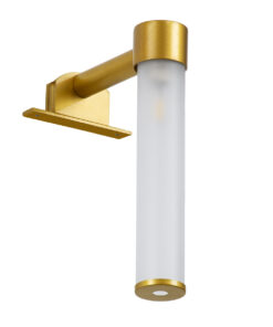 Alternative view of GloboStar® ELSA 60405 Μοντέρνο Φωτιστικό Τοίχου - Απλίκα Καθρέπτη Μπάνιου - Πίνακα 1 x G9 360° AC 220-240V IP44 Μ3.5 x Π13.5 x Υ20cm - Χρυσό - 5 Χρόνια Εγγύηση