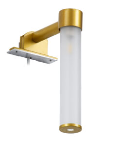 GloboStar® ELSA 60405 Μοντέρνο Φωτιστικό Τοίχου - Απλίκα Καθρέπτη Μπάνιου - Πίνακα 1 x G9 360° AC 220-240V IP44 Μ3.5 x Π13.5 x Υ20cm - Χρυσό - 5 Χρόνια Εγγύηση 15 60405 4