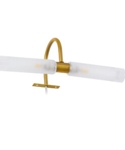 Alternative view of GloboStar® FLORA 60413 Μοντέρνο Φωτιστικό Τοίχου - Απλίκα Καθρέπτη Μπάνιου - Πίνακα 2 x G9 270° AC 220-240V IP44 Μ31 x Π13 x Υ12cm - Χρυσό - 5 Χρόνια Εγγύηση