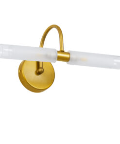 Alternative view of GloboStar® PAOLA 60417 Μοντέρνο Φωτιστικό Τοίχου - Απλίκα Καθρέπτη Μπάνιου - Πίνακα 2 x G9 270° AC 220-240V IP44 Μ31 x Π16 x Υ15cm - Χρυσό - 5 Χρόνια Εγγύηση