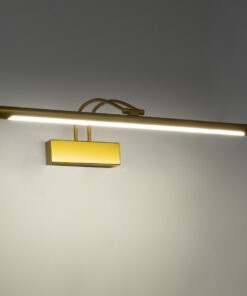 GloboStar® LAURA 60425 Μοντέρνο Φωτιστικό Τοίχου - Απλίκα Καθρέπτη Μπάνιου - Πίνακα LED 12W 1400lm 120° AC 220-240V IP44 Μ60 x Π27 x Υ13cm - Φυσικό Λευκό 4500K - Χρυσό - 3 Χρόνια Εγγύηση 19 60425 9