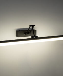 GloboStar® MARA 60446 Μοντέρνο Φωτιστικό Τοίχου - Απλίκα Καθρέπτη Μπάνιου - Πίνακα LED 12W 1400lm 120° AC 220-240V IP44 Μ60 x Π15 x Υ13cm - Φυσικό Λευκό 4500K - Μαύρο - 3 Χρόνια Εγγύηση 23 60446 12