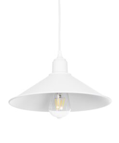 GloboStar® GLOBOSTAR® FERRO 203-0085 Μοντέρνο Κρεμαστό Φωτιστικό Οροφής με Ντουί 1 x E27 AC 220-240V IP20 - Λευκό - Μ30 x Π30 x Υ15cm