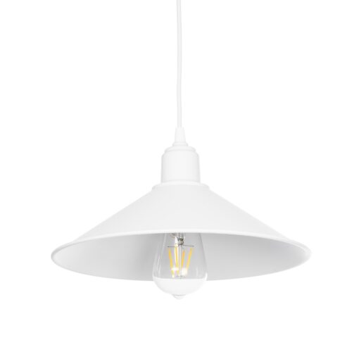 GloboStar® GLOBOSTAR® FERRO 203-0085 Μοντέρνο Κρεμαστό Φωτιστικό Οροφής με Ντουί 1 x E27 AC 220-240V IP20 - Λευκό - Μ30 x Π30 x Υ15cm