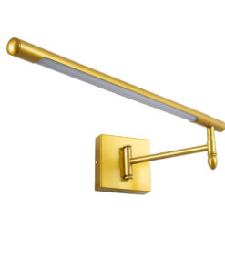 Alternative view of GloboStar® FRIDA 60459 Μοντέρνο Φωτιστικό Τοίχου - Απλίκα Καθρέπτη Μπάνιου - Πίνακα LED 12W 1400lm 120° AC 220-240V IP44 Μ51 x Π9 έως Π68(Ρυθμιζόμενο) x Υ10cm - Φυσικό Λευκό 4500K - Χρυσό - 3 Χρόνια Εγγύηση