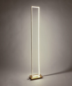 GloboStar® CORNELIE 60465 Μοντέρνο Επιδαπέδιο Φωτιστικό LED 24W 2640lm 200° AC 220-240V IP20 Ρυθμιζόμενο Λευκό CCT με Διακόπτη On/Off από 2700K έως 6000K - Χρυσό Πλατίνα - Μ26 x Π16 x Υ153cm - 3 Χρόνια Εγγύηση 21 60465 9