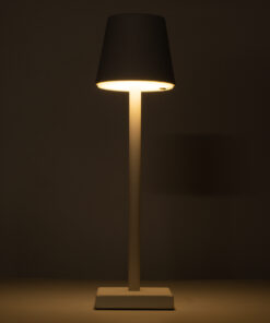 GloboStar® NEGA 60474 Μοντέρνο Επιτραπέζιο Φωτιστικό Πορτατίφ LED 2.2W 154lm 360° DC 5V Επαναφορτιζόμενο με Μπαταρία Li-ion 4000mAh - Διακόπτη Αφής - Θερμό Λευκό 2700K - Dimmable - D10 x H39cm - Λευκό - 2 Years Warranty 15 60474 11